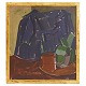 Edvard Weie maleri. Edvard Weie, 1879-1943, olie på lærred. "Opstilling med blå frakke" år 1933. Lysmål: 67x60cm. Med ramme: 73x66cm