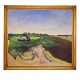 Jens Søndergaard, 1895-1957, oil on canvas. "Landscape" signed and dated 1952. 
Visible size: 117x129cm. With frame: 135x147cm