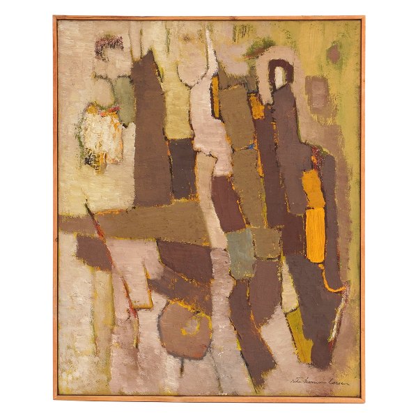 Rita Kerrn-Larsen maleri. Rita Kerrn-Larsen, 1904-98, olie på lærred. Signeret. Lysmål: 81x65cm. Med ramme: 83x67cm